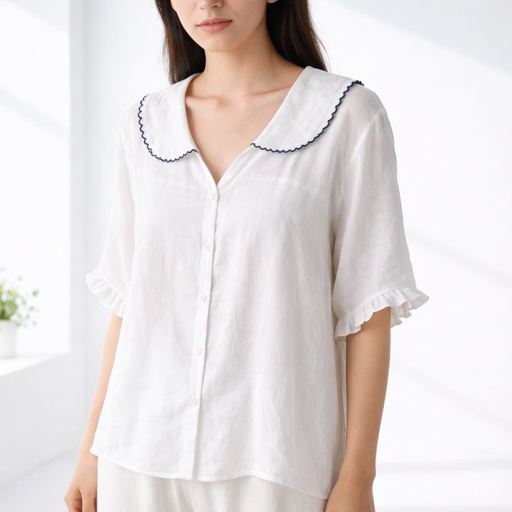 Meygan – Bluse Mit Peter-Pan-Kragen