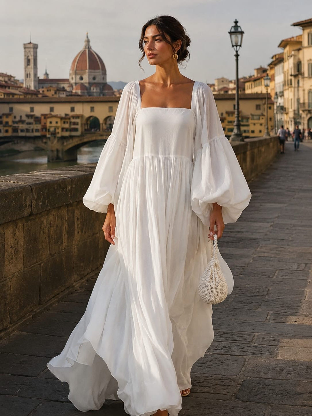 Synila – Prestige-Kleid Mit Laternenärmeln