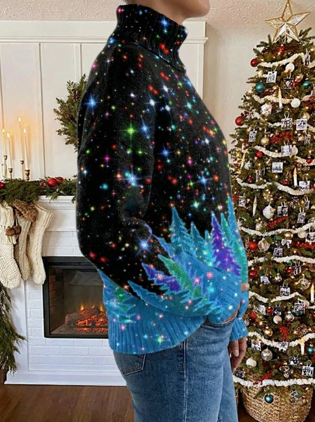 Helda – Weihnachtspullover Mit Sternenprint