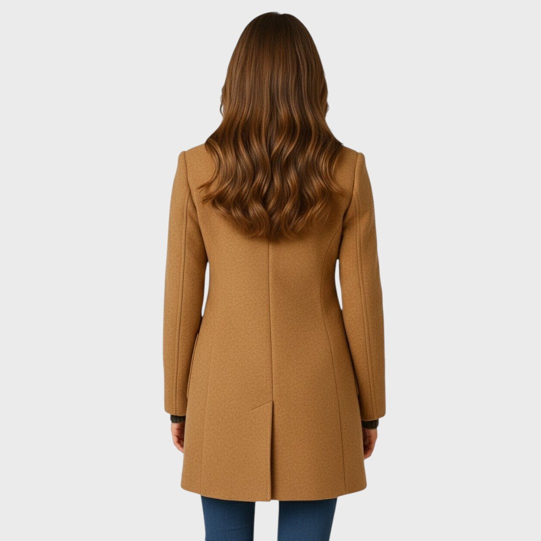 Ellarose – Eleganter Wollmantel Mit Knopfleiste