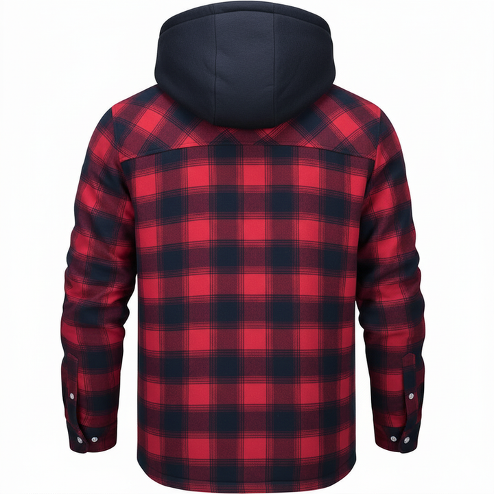 Nadav - Elegante Warme Kapuzen Jacke Mit Langen Ärmeln Und Knöpfen