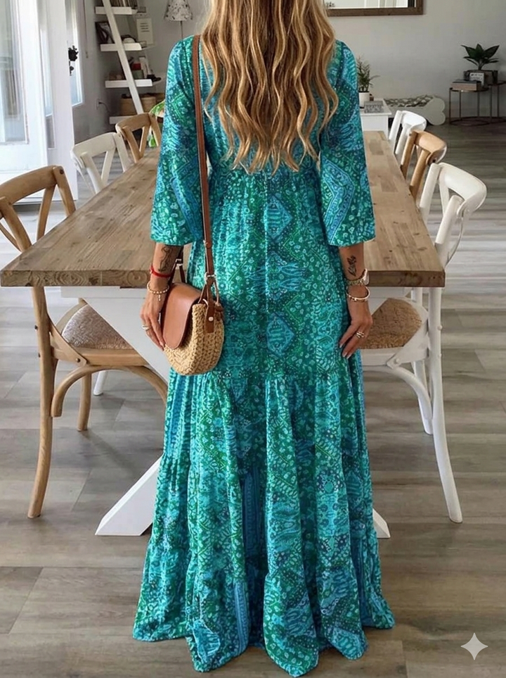 Bettie – Maxikleid mit Halbärmeln im Bohemian-Stil