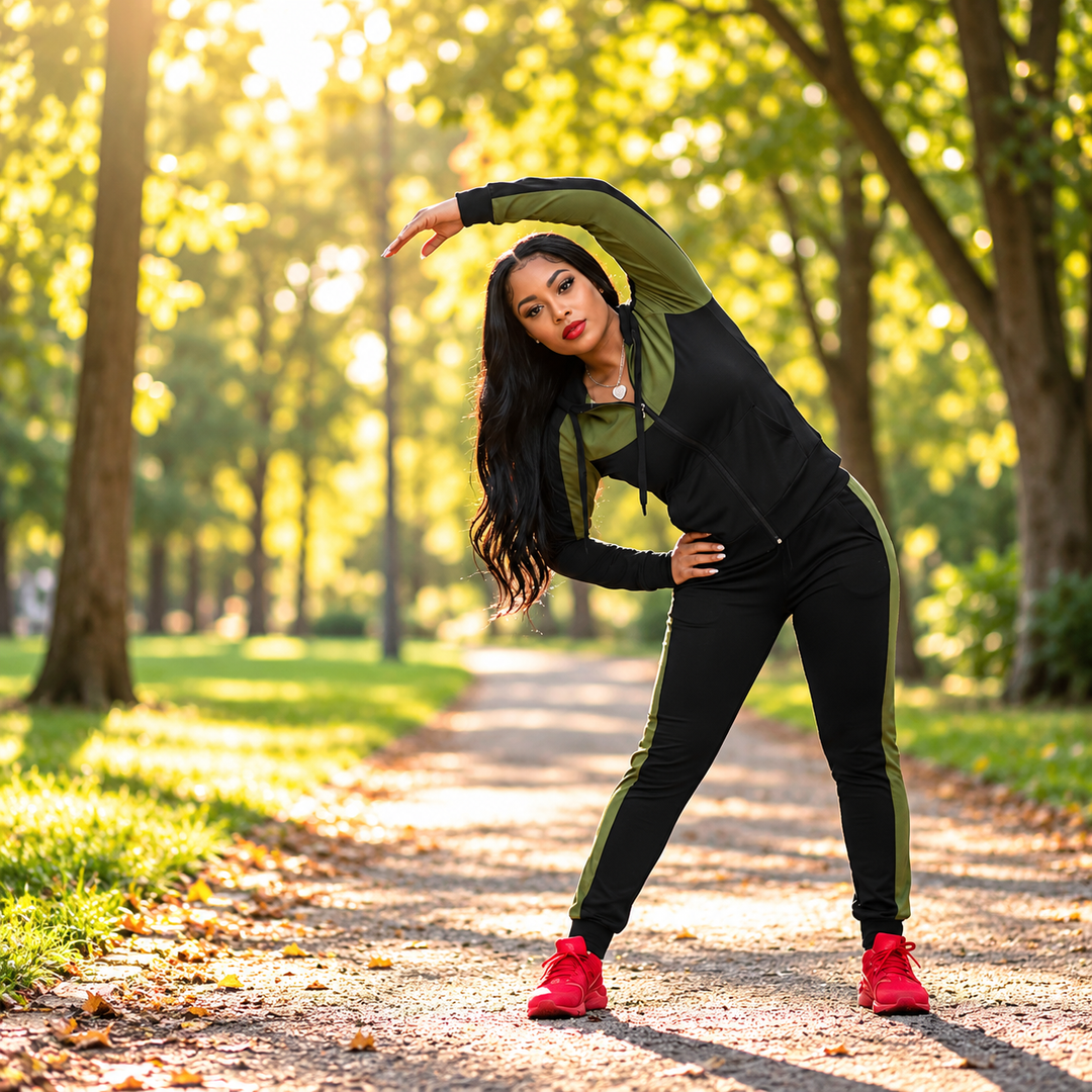 Meesha – 2-Teiliges Trainingsanzug-Set Im Colorblock-Gestaltung