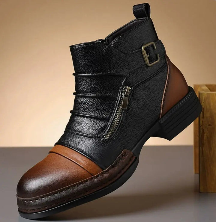 Kramer – Zweifarbige Leder Stiefeletten