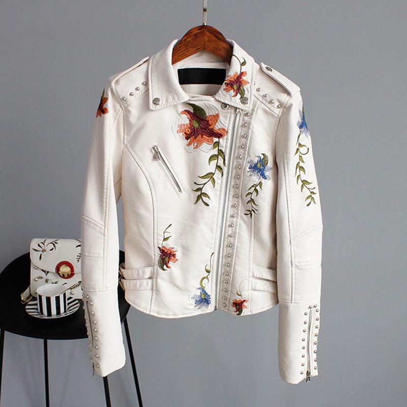 Kymber – Blumenmuster Lederjacke