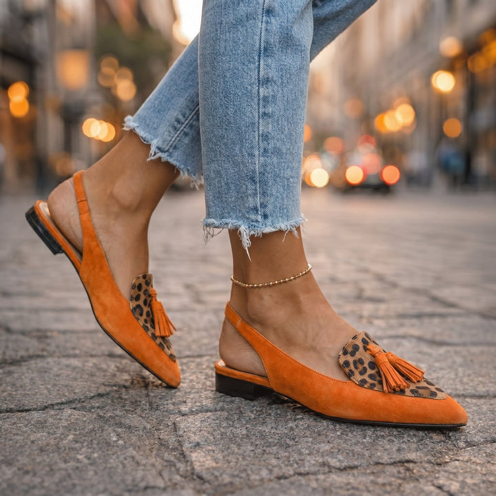 Eveliina – Slingback-Ballerinas mit Quaste Und Spitzer Zehenpartie