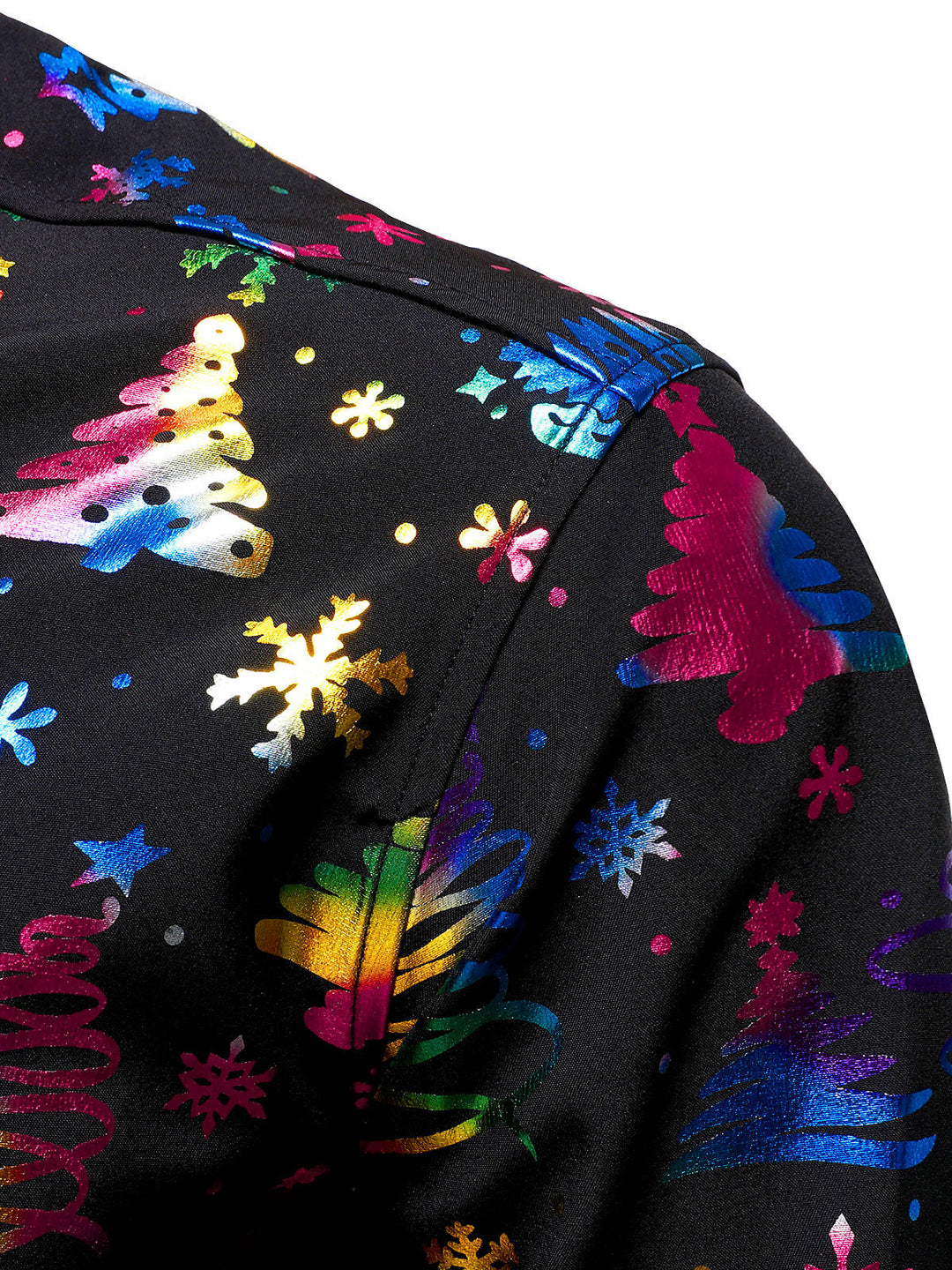 Barrett – Herrenhemd in Gold mit Weihnachtsmotiv, reguläre Passform, schwarz, mit langen Ärmeln