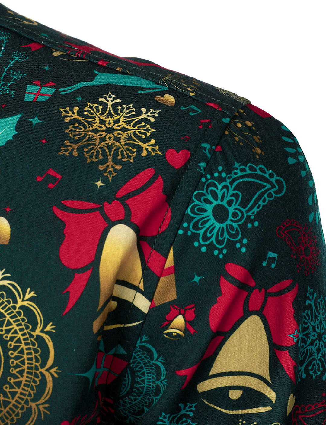 Victor – Herren-Weihnachtshemd mit Rentiermotiv aus Baumwolle mit langen Ärmeln