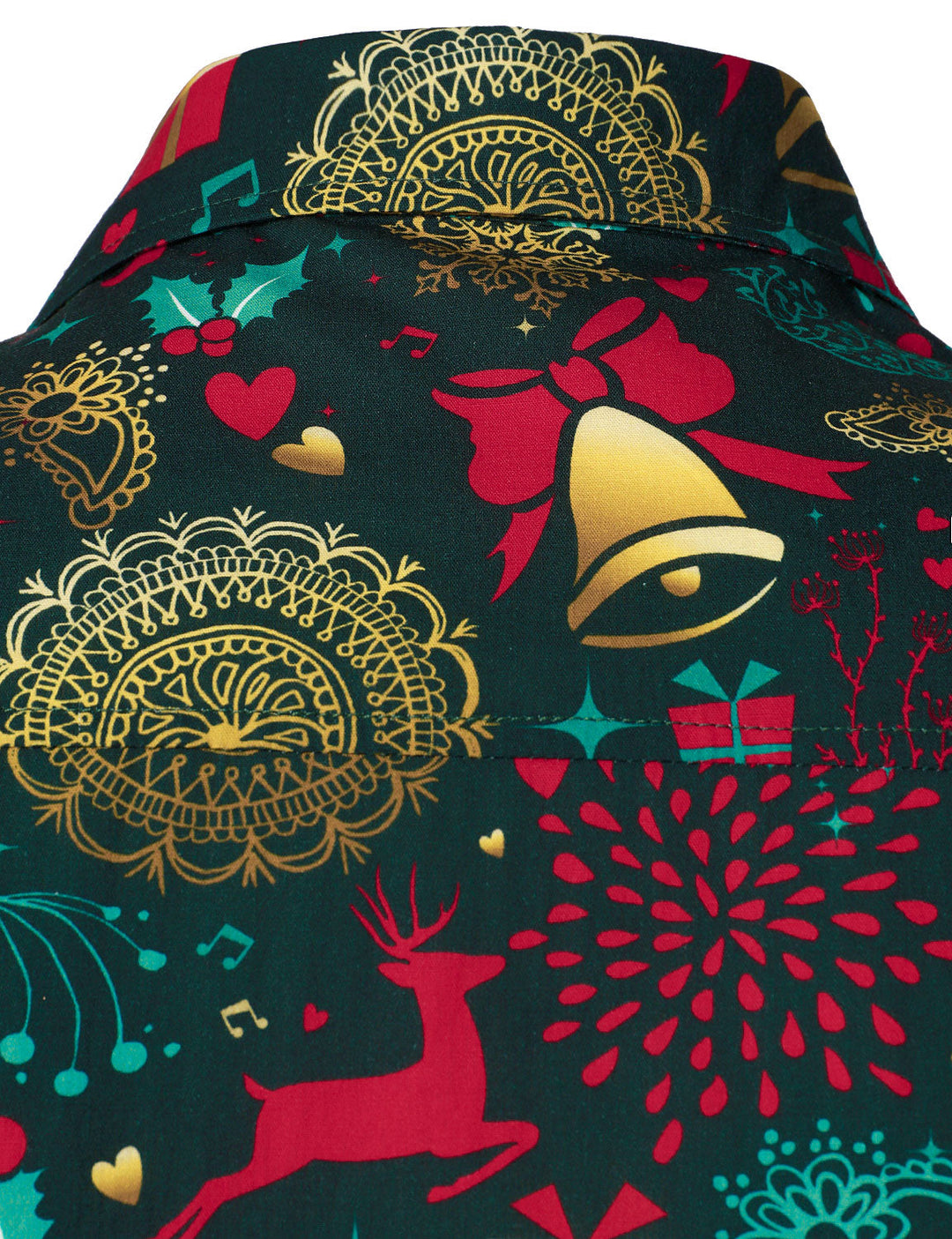 Victor – Herren-Weihnachtshemd mit Rentiermotiv aus Baumwolle mit langen Ärmeln