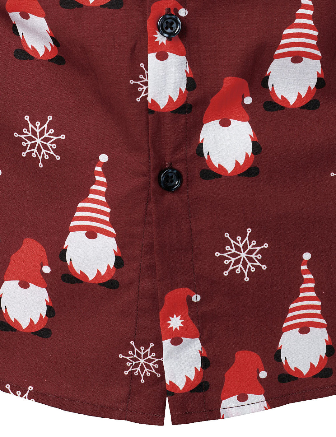 Isaac – Weihnachtshemd in Rot mit niedlichem Elfenmotiv, aus Baumwolle, mit Langen Ärmeln