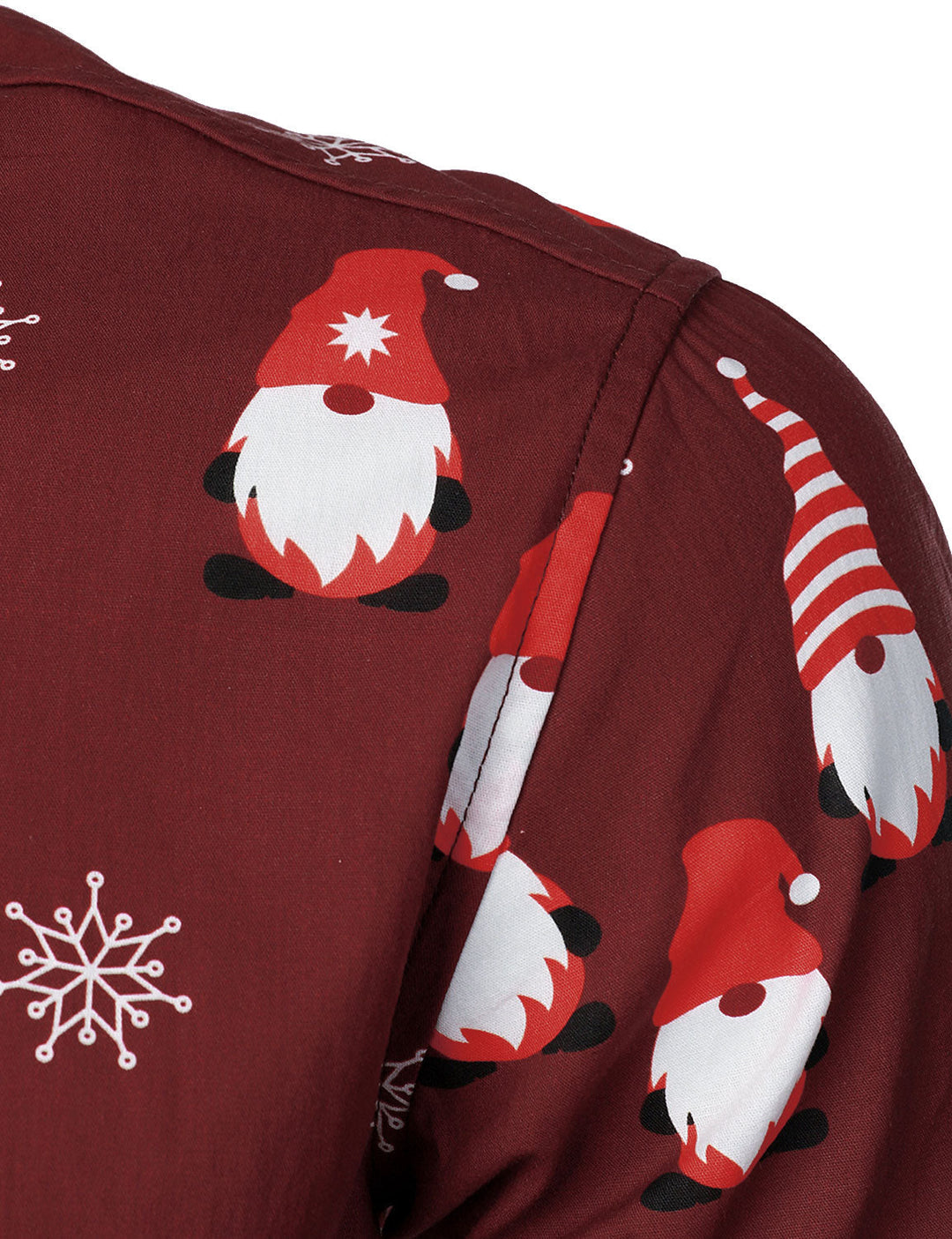 Isaac – Weihnachtshemd in Rot mit niedlichem Elfenmotiv, aus Baumwolle, mit Langen Ärmeln