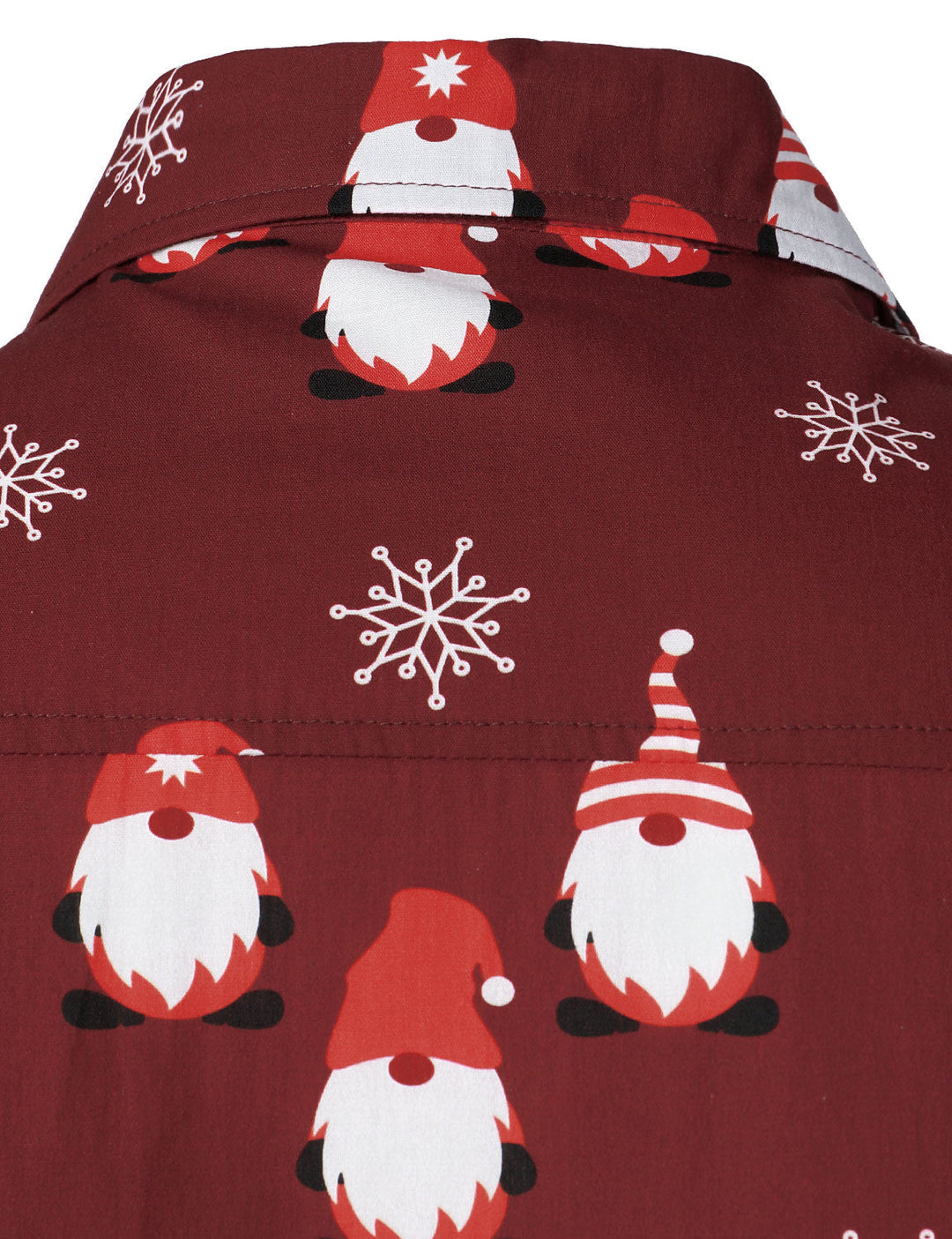 Isaac – Weihnachtshemd in Rot mit niedlichem Elfenmotiv, aus Baumwolle, mit Langen Ärmeln