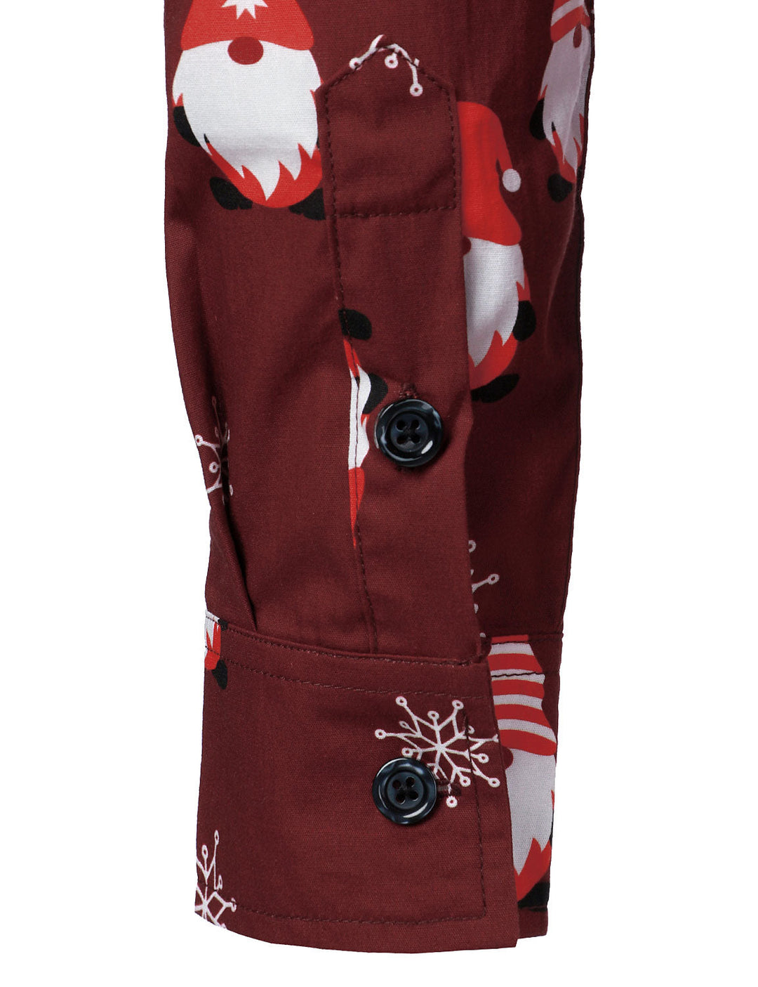 Isaac – Weihnachtshemd in Rot mit niedlichem Elfenmotiv, aus Baumwolle, mit Langen Ärmeln
