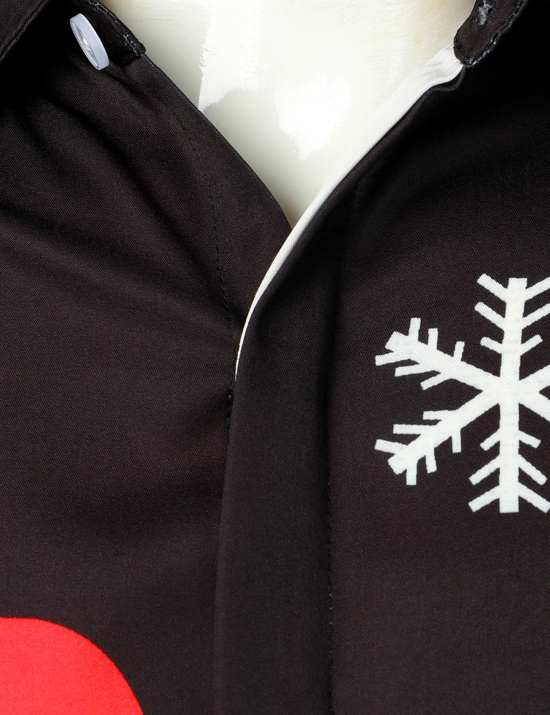 Mathan – Herren Weihnachtsmann-Hemd mit Knöpfen, schwarz, humorvolles Langarmshirt