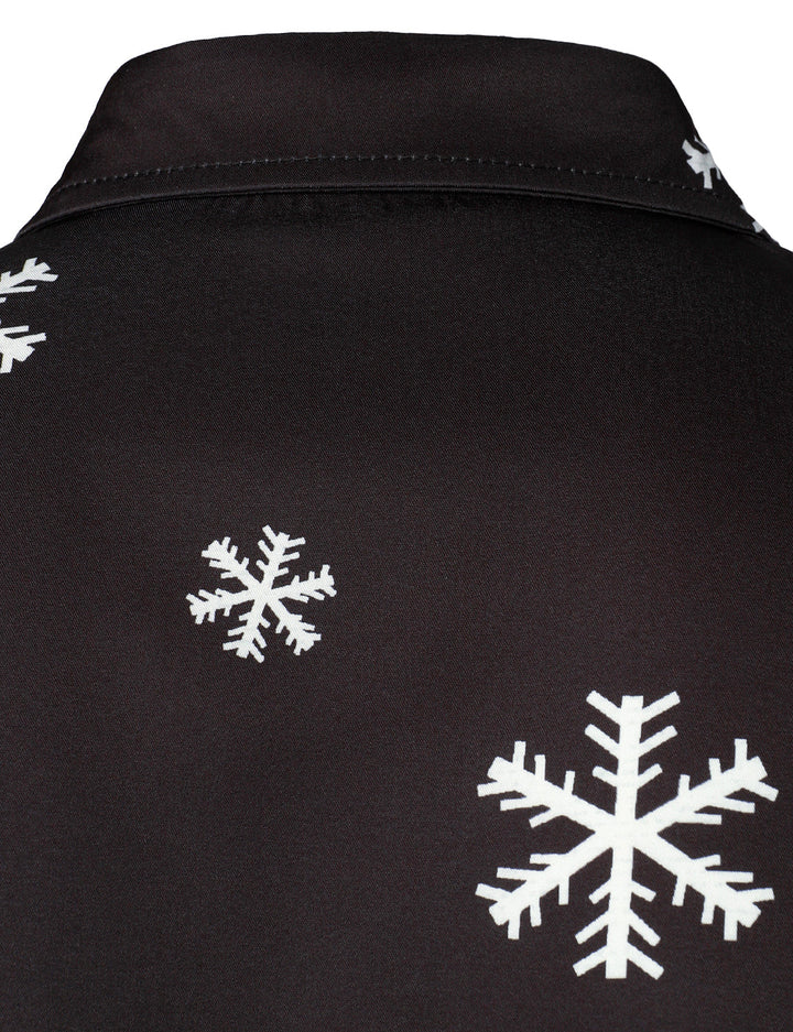 Mathan – Herren Weihnachtsmann-Hemd mit Knöpfen, schwarz, humorvolles Langarmshirt