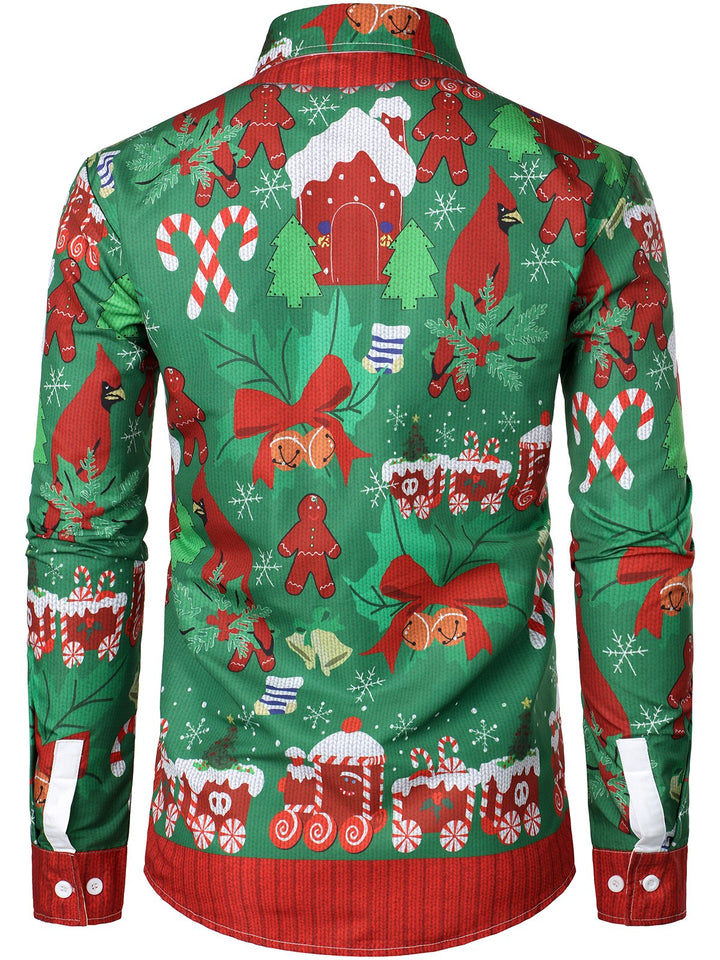 Grant – Lustiges Weihnachtsoutfit für Herren Festliche Party  Langärmeliges Hemd