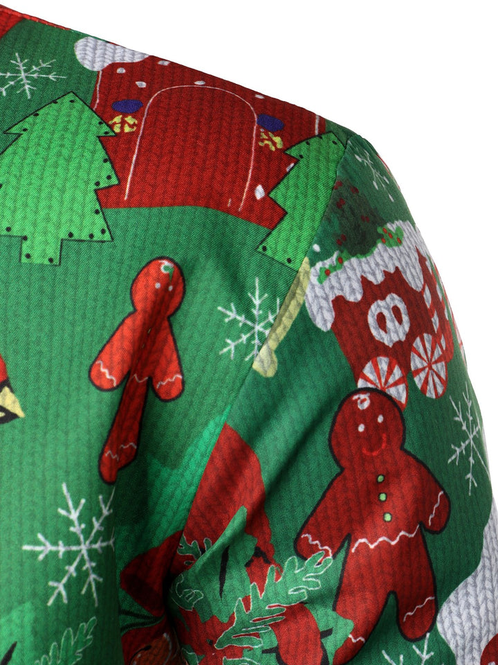 Grant – Lustiges Weihnachtsoutfit für Herren Festliche Party  Langärmeliges Hemd