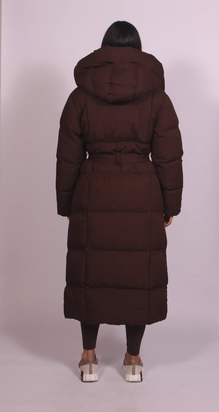 Kaelani – Warmer Langer Puffermantel mit Kapuze