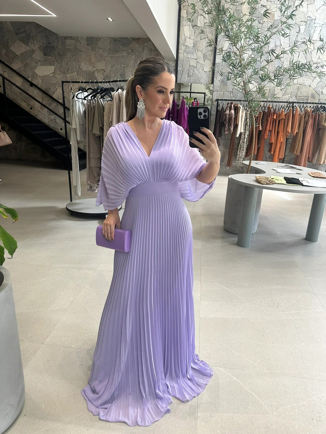 Valerija - Lebhaftes Maxi Kleid Mit Falten
