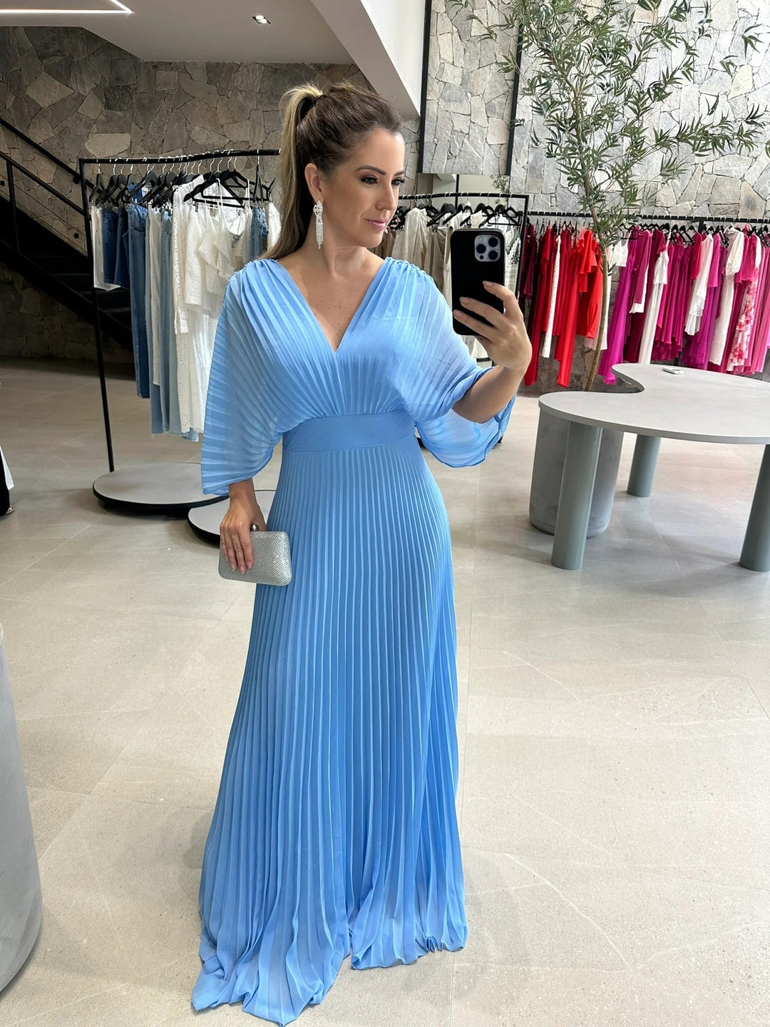 Valerija - Lebhaftes Maxi Kleid Mit Falten