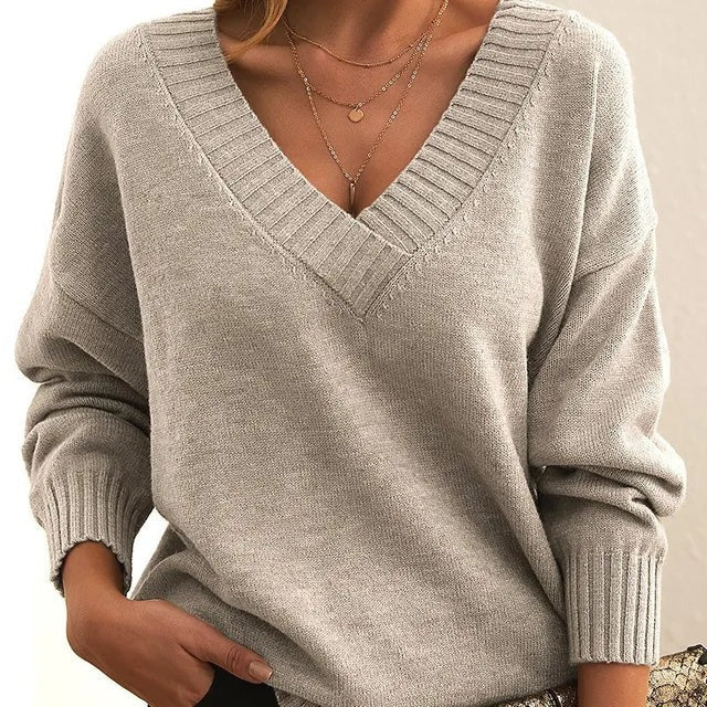 Mordane – Eleganter Langarm Pullover Mit V-Ausschnitt