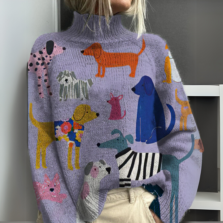 Daria - Drucken Und Rollkragenstrick Pullover