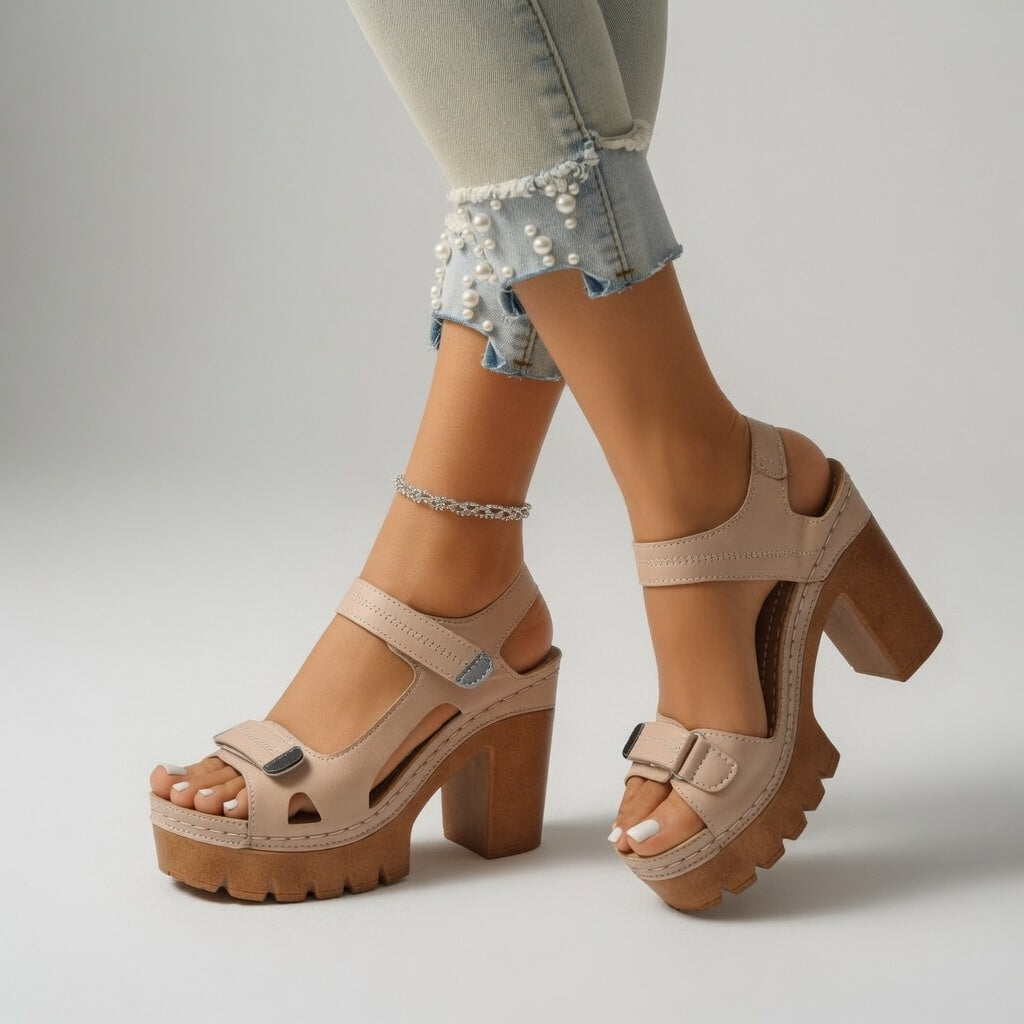 Lidya - Elegante Sandale Mit Klobigem Absatz