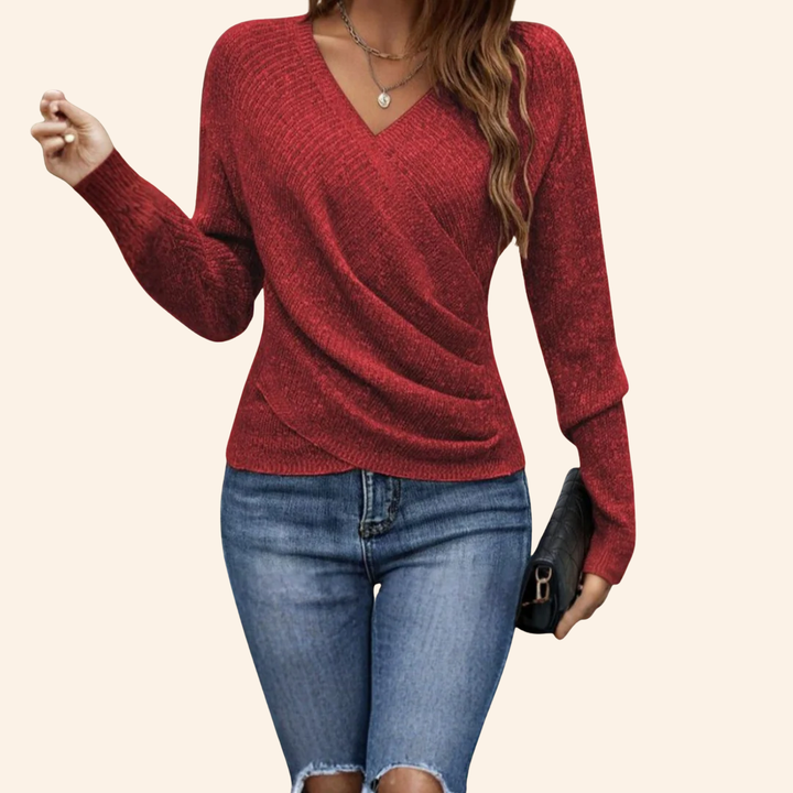 Berit – Eleganter Langarm Strickpullover