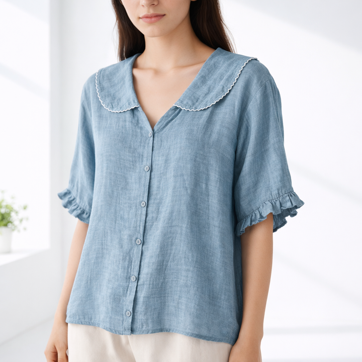 Meygan – Bluse Mit Peter-Pan-Kragen