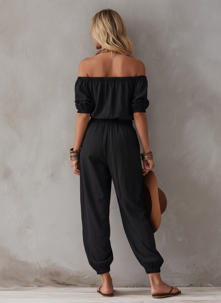 Nisan – Gewebter  Schulterfreier Ärmelloser Jumpsuit