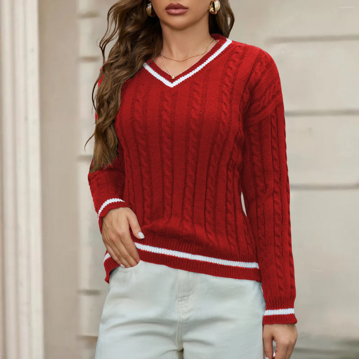 Noelle – Langarm Pullover mit V-Ausschnitt
