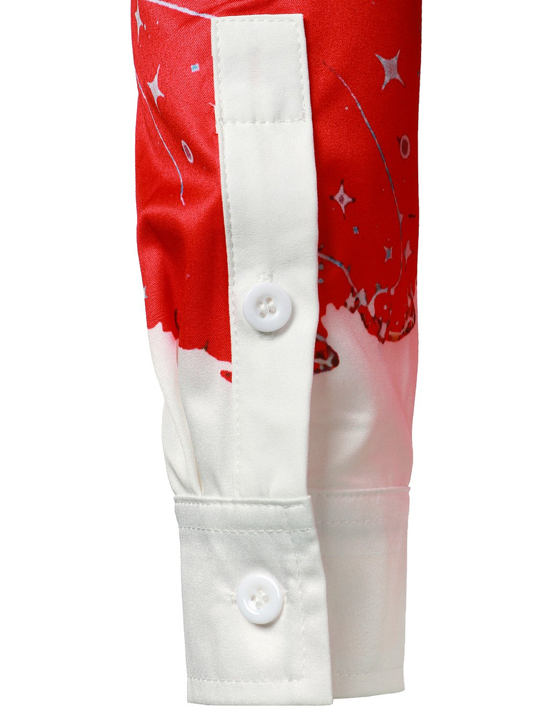 Beau – Herren-Oberteil in weihnachtlicher Inspiration, rotes, festliches Outfit, festliches Hemd mit Knöpfen und langen Ärmeln