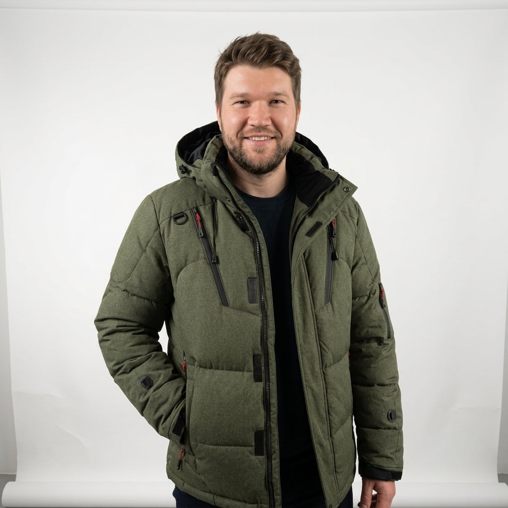 Alaxis – Daunenjacke mit Kapuze und Reißverschlusstaschen