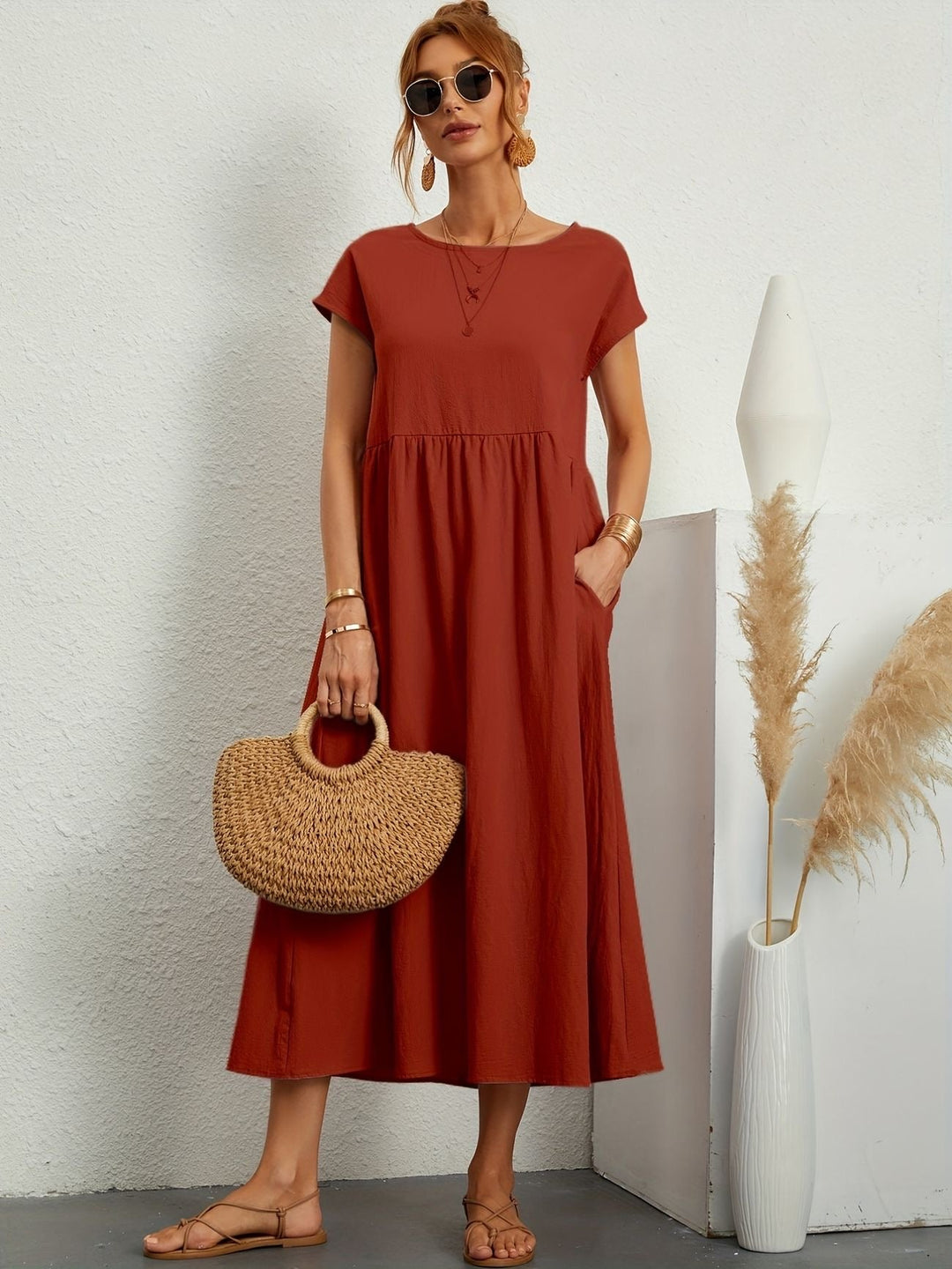 Jessica - Lässiges Leinen Kleid