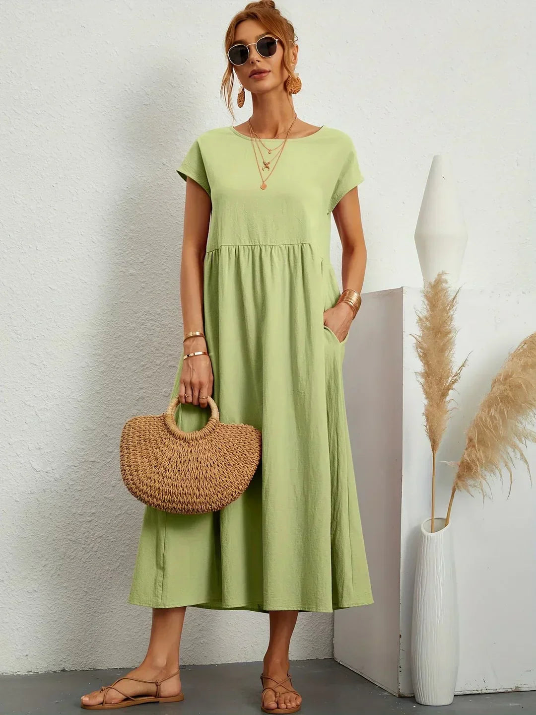 Neila – Oversized Maxikleid mit Tasche