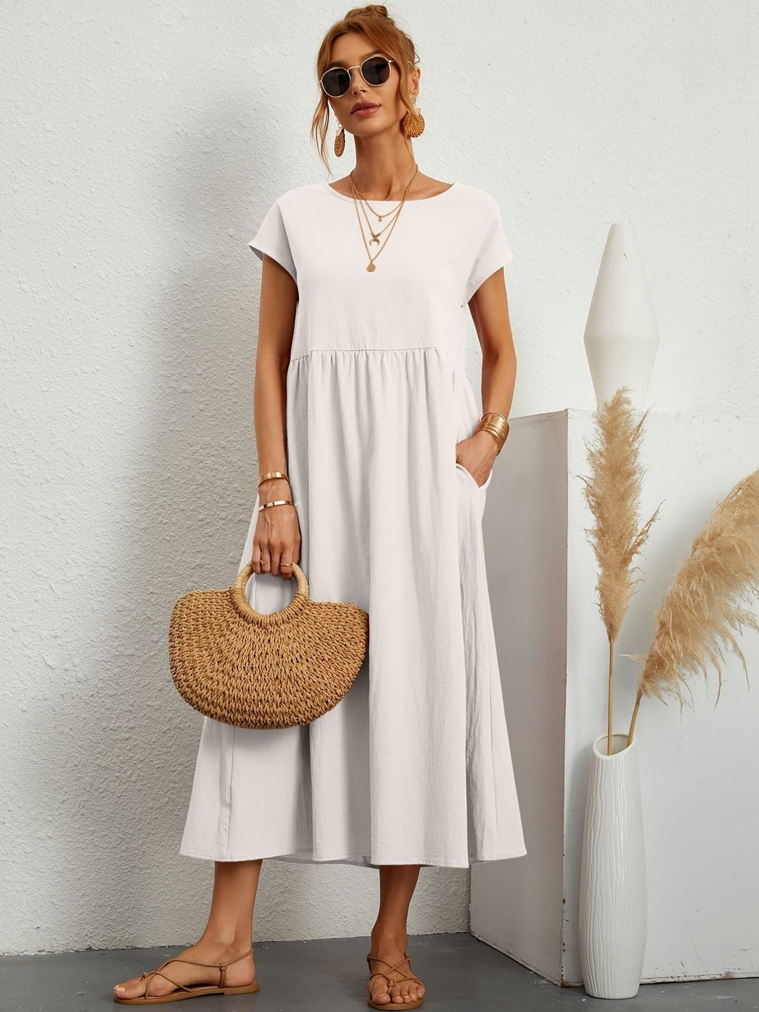 Jessica - Lässiges Leinen Kleid