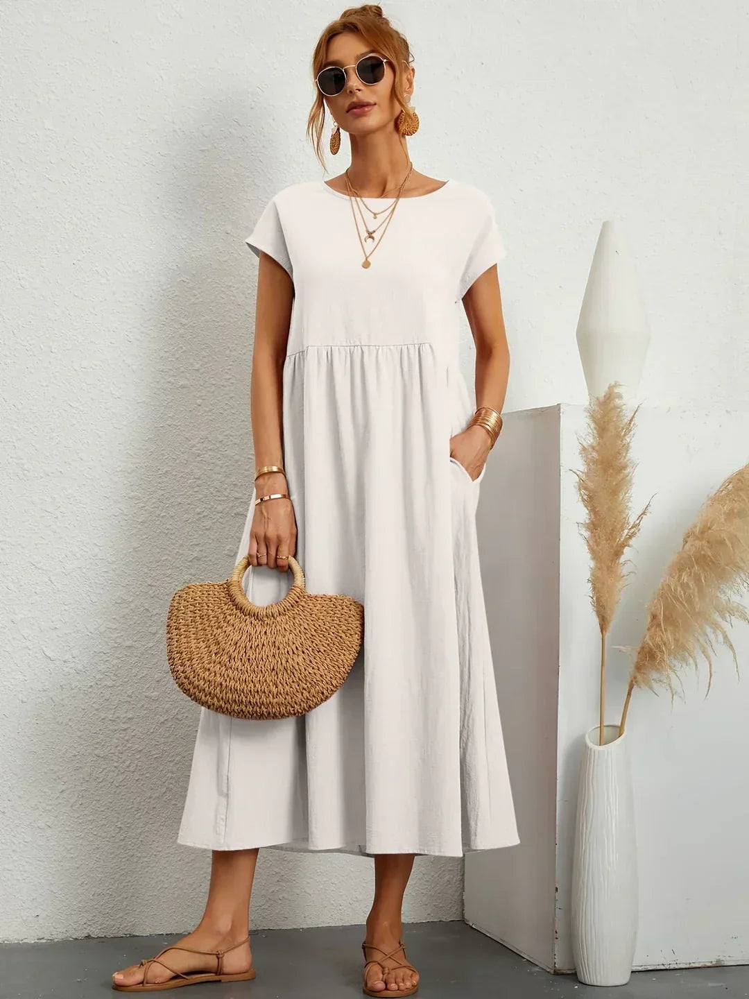 Neila – Oversized Maxikleid mit Tasche