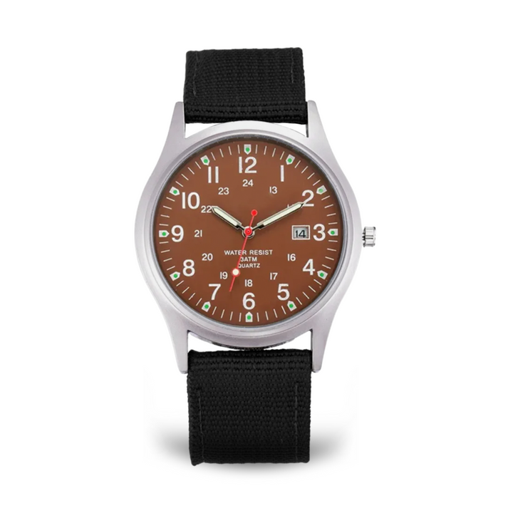 Lässige Armbanduhr, inspiriert von Militäruhren