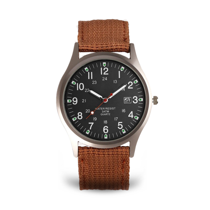 Lässige Armbanduhr, inspiriert von Militäruhren