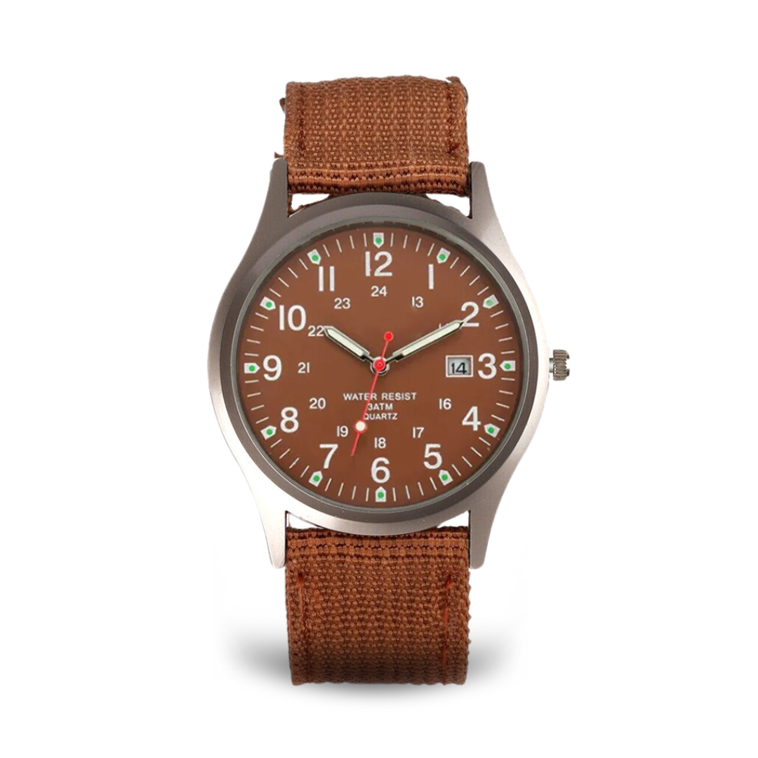 Lässige Armbanduhr, inspiriert von Militäruhren