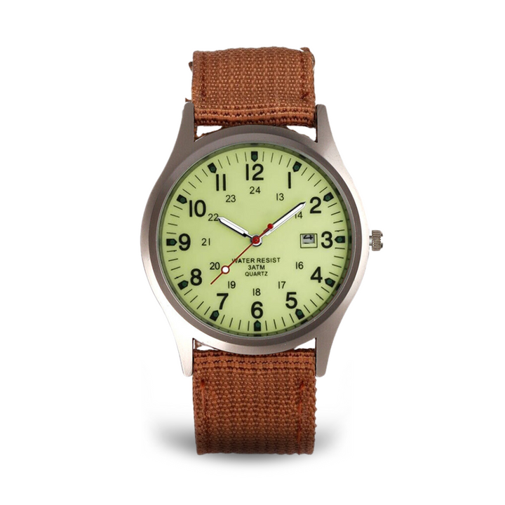 Lässige Armbanduhr, inspiriert von Militäruhren