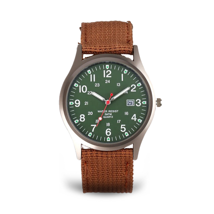 Lässige Armbanduhr, inspiriert von Militäruhren