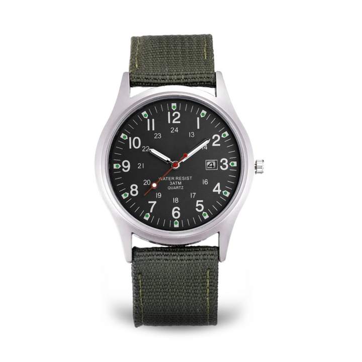 Lässige Armbanduhr, inspiriert von Militäruhren