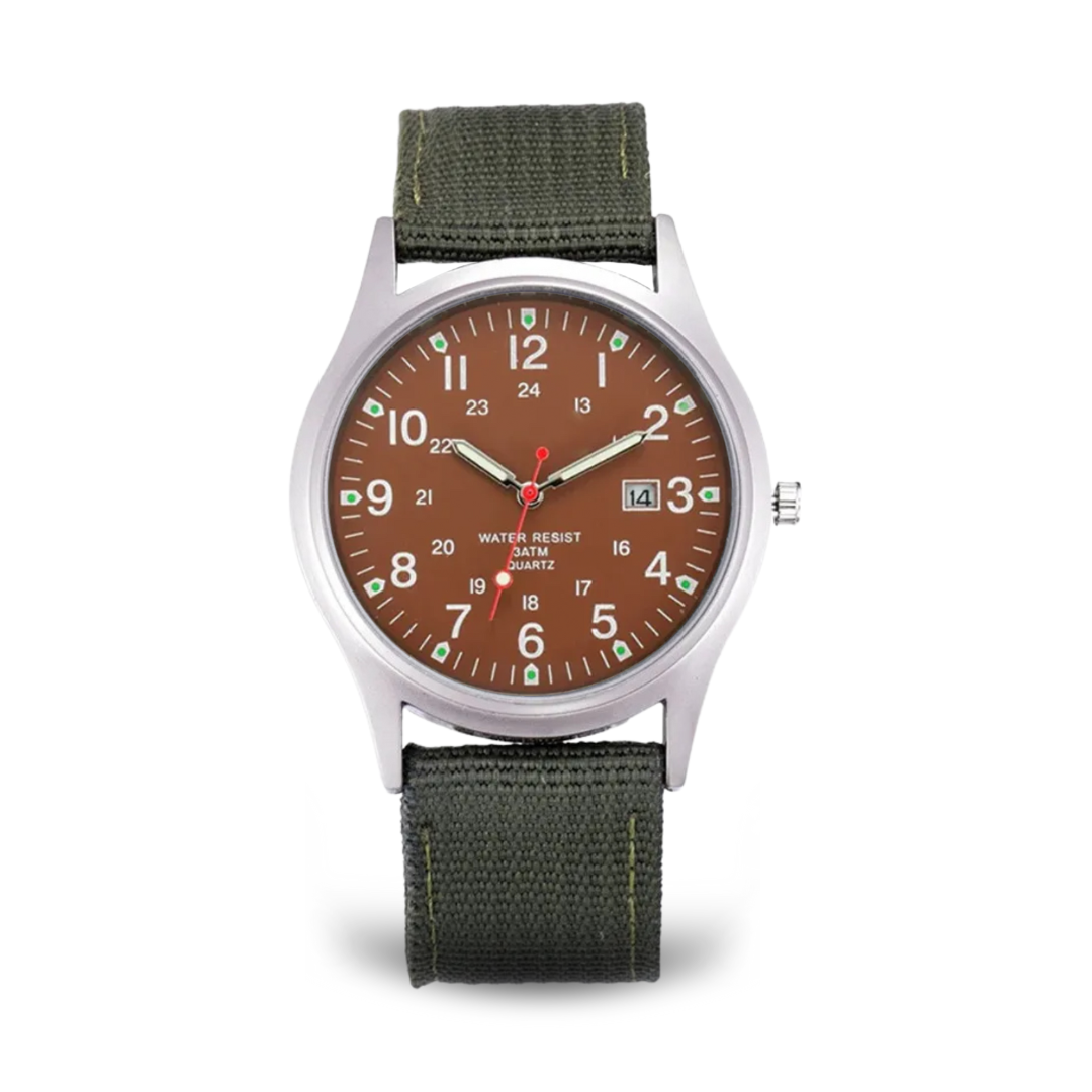 Lässige Armbanduhr, inspiriert von Militäruhren