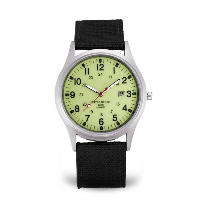 Lässige Armbanduhr, inspiriert von Militäruhren