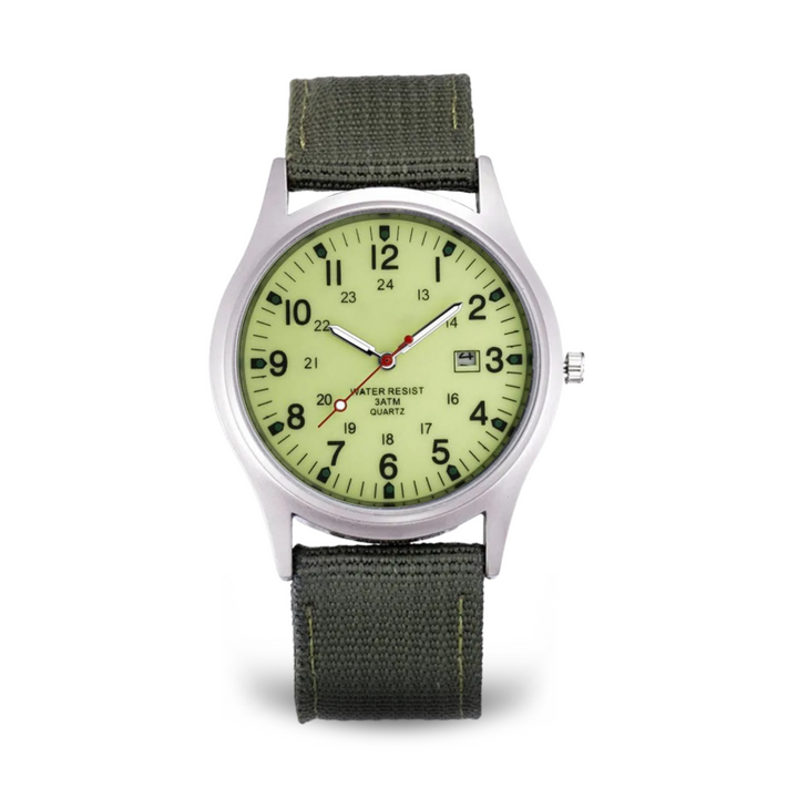 Lässige Armbanduhr, inspiriert von Militäruhren