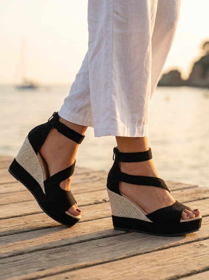 Essi - Sandalen Mit Keilabsatz Und Fesselriemen