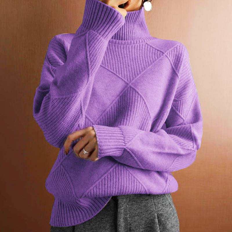Jorinde - Hoher Hals Gestrickt Pullover