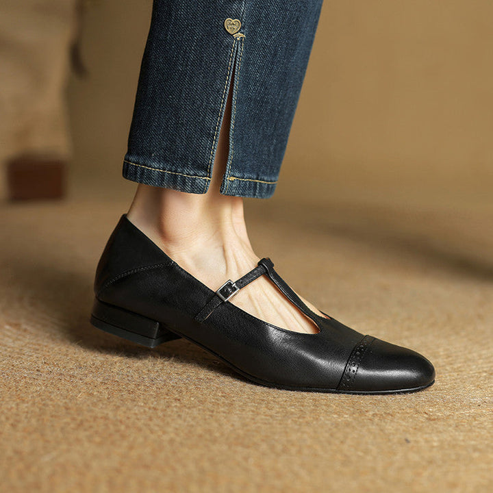 Reiten – Elegante Lederballerinas mit T-Riemchen