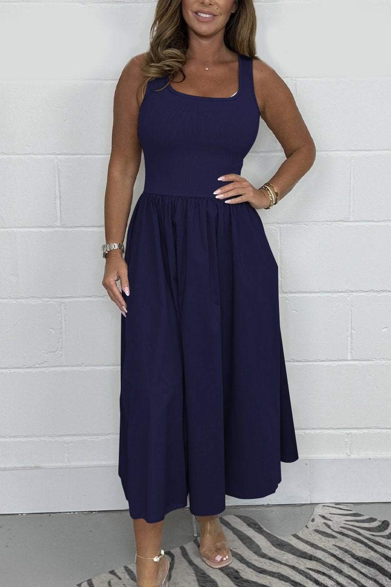 Cristiana - Ärmelloses Kleid mit Quadratischem Ausschnitt
